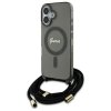 Guess GUHMP16SHCTSGNSK iPhone 16 6.1    czarny/black hardcase Crossbody Cord Script MagSafe